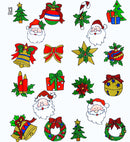 Set Of 5 Assorted Christmas Window Stickers With Santa Claus Face4 Styles Ass. - 13 Cm