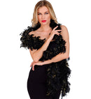 Black Feather Boa With Gold Tinsel - 1,80 M - 80 G