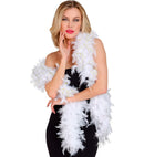 White Feather Boa With Gold Tinsel - 1,80 M - 80 G