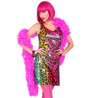 Pink Feather Boa With Iridescent Tinsel - 1,80 M - 80 G