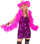 Hot Pink Feather Boa With Iridescent Tinsel - 1,80 M - 80 G