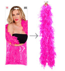 Hot Pink Feather Boa With Iridescent Tinsel - 1,80 M - 80 G