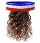 Sweatband Blue-White-Red With Hair