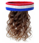 Sweatband Blue-White-Red With Hair
