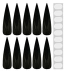 Set Of 10 Scary Nails Black With 10 Adhesive Tabs