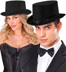Top  Hat Black Satin 13 Cm - Size 60 Cm