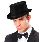 Top  Hat Black Satin 13 Cm - Size 60 Cm