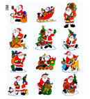 Santa Claus Christmas Window Sticker 12 Styles Ass. - 30 Cm