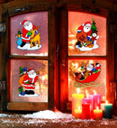 Santa Claus Christmas Window Sticker 12 Styles Ass. - 30 Cm