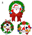 Christmas Wreath Window Sticker 3 Styles Ass. - 30 Cm