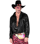 Party Fashion Shirt  Black Sequin Shirt 