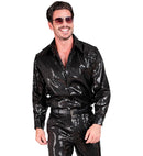 Party Fashion Shirt  Black Sequin Shirt 