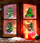 Christmas Tree Window Sticker 4 Styles Ass. - 30 Cm