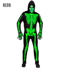 Green Skeleton  Hooded Jumpsuit 