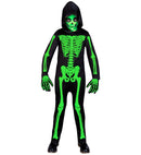 Green Skeleton  Hooded Jumpsuit 