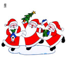 Horizontal Santa Claus Trio Window Sticker 40 Cm