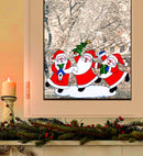 Horizontal Santa Claus Trio Window Sticker 40 Cm