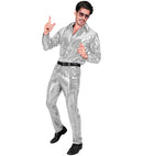 Party Fashion Pants  Silver Sequin Pants 
