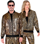 Party Fashion Bomber  Animalier Leopard Sequin Bomber 
