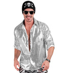 Party Fashion Shirt  Silver Sequin Shirt 