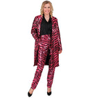 Party Fashion Coat  Pink Animalier Sequin Coat 