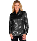 Party Fashion Shirt  Black Sequin Shirt 