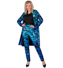 Party Fashion Coat  Blue Waves Sequin Coat 