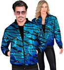 Party Fashion Bomber  Blue Waves Sequin Bomber 