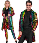 Party Fashion Coat  Rainbow Animalier Tiger Sequin Coat 