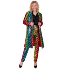 Party Fashion Coat  Rainbow Animalier Tiger Sequin Coat 