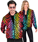 Party Fashion Bomber  Rainbow Animalier Tiger Sequin Bomber 