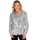Party Fashion Shirt  Silver Sequin Shirt 