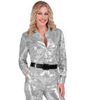 Party Fashion Shirt  Silver Sequin Shirt 
