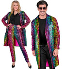 Party Fashion Coat  Rainbow Animalier Leopard Sequin Coat 