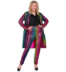 Party Fashion Coat  Rainbow Animalier Leopard Sequin Coat 