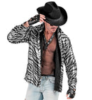 Party Fashion Shirt  Animalier Zebra Sequin Shirt 