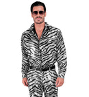 Party Fashion Shirt  Animalier Zebra Sequin Shirt 