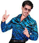 Party Fashion Shirt  Blue Waves Sequin Shirt 