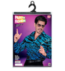 Party Fashion Shirt  Blue Waves Sequin Shirt 