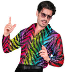 Party Fashion Shirt  Rainbow Animalier Tiger Sequin Shirt 