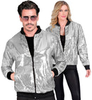 Party Fashion Bomber  Silver Sequin Bomber 