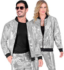 Party Fashion Bomber  Silver Sequin Bomber 