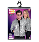 Party Fashion Bomber  Silver Sequin Bomber 