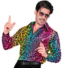 Party Fashion Shirt  Rainbow Animalier Leopard Sequin Shirt 