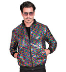Party Fashion Bomber  Multicolor Sequin Bomber 