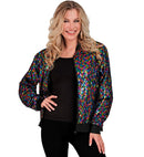 Party Fashion Bomber  Multicolor Sequin Bomber 