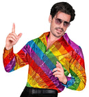 Party Fashion Shirt  Rainbow Sequin Shirt 