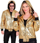 Party Fashion Hooded Bomber  Gold Sequin Hooded Bomber 