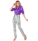 Party Fashion Pants  Silver Sequin Pants 