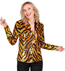 Party Fashion Shirt  Animalier Tiger Sequin Shirt 
